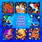 8 Silly Shark Sticker Bundle