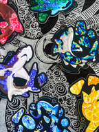 6 Crystal Shark Sticker Bundle