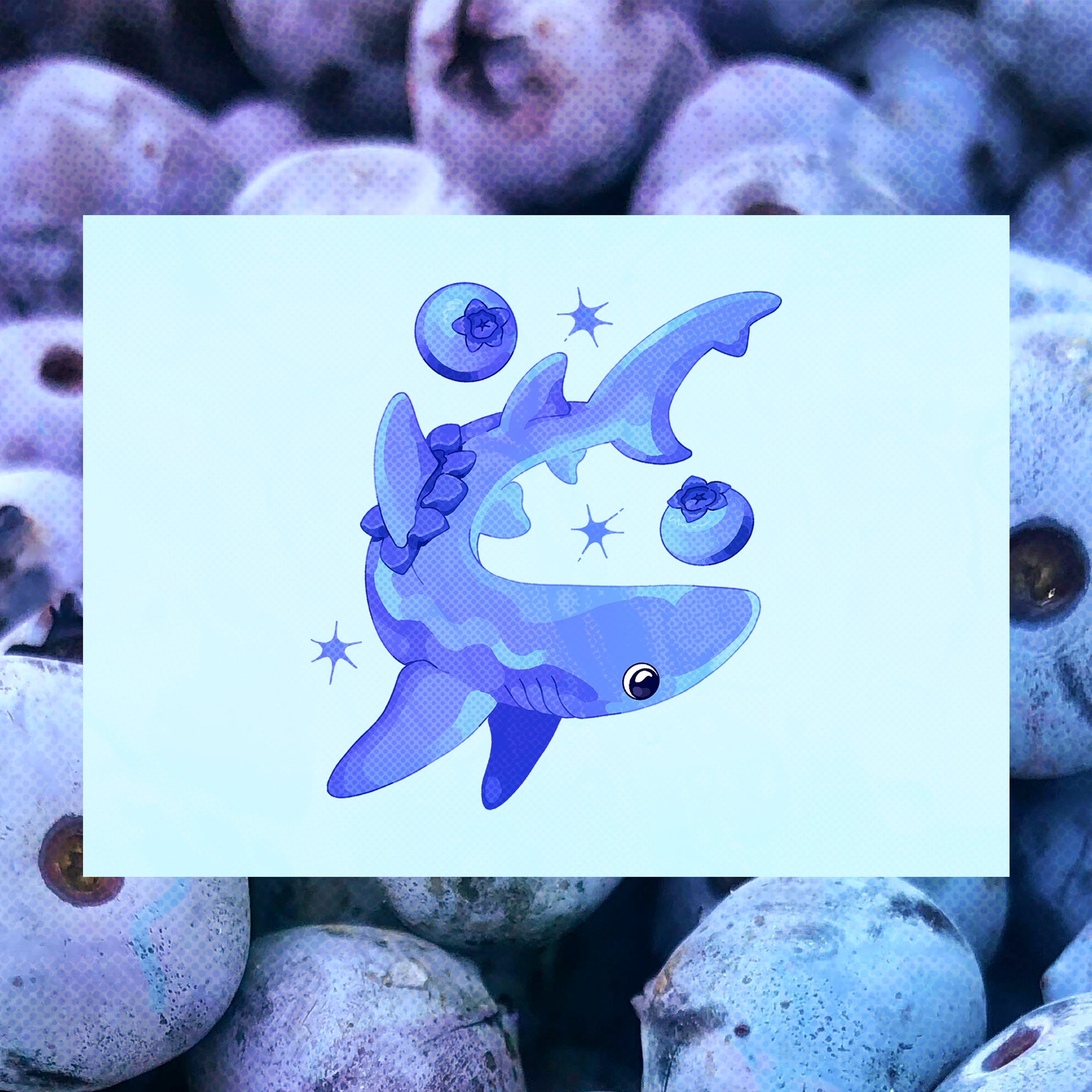 Blueberry Shark 5"x7" Fine Art Print