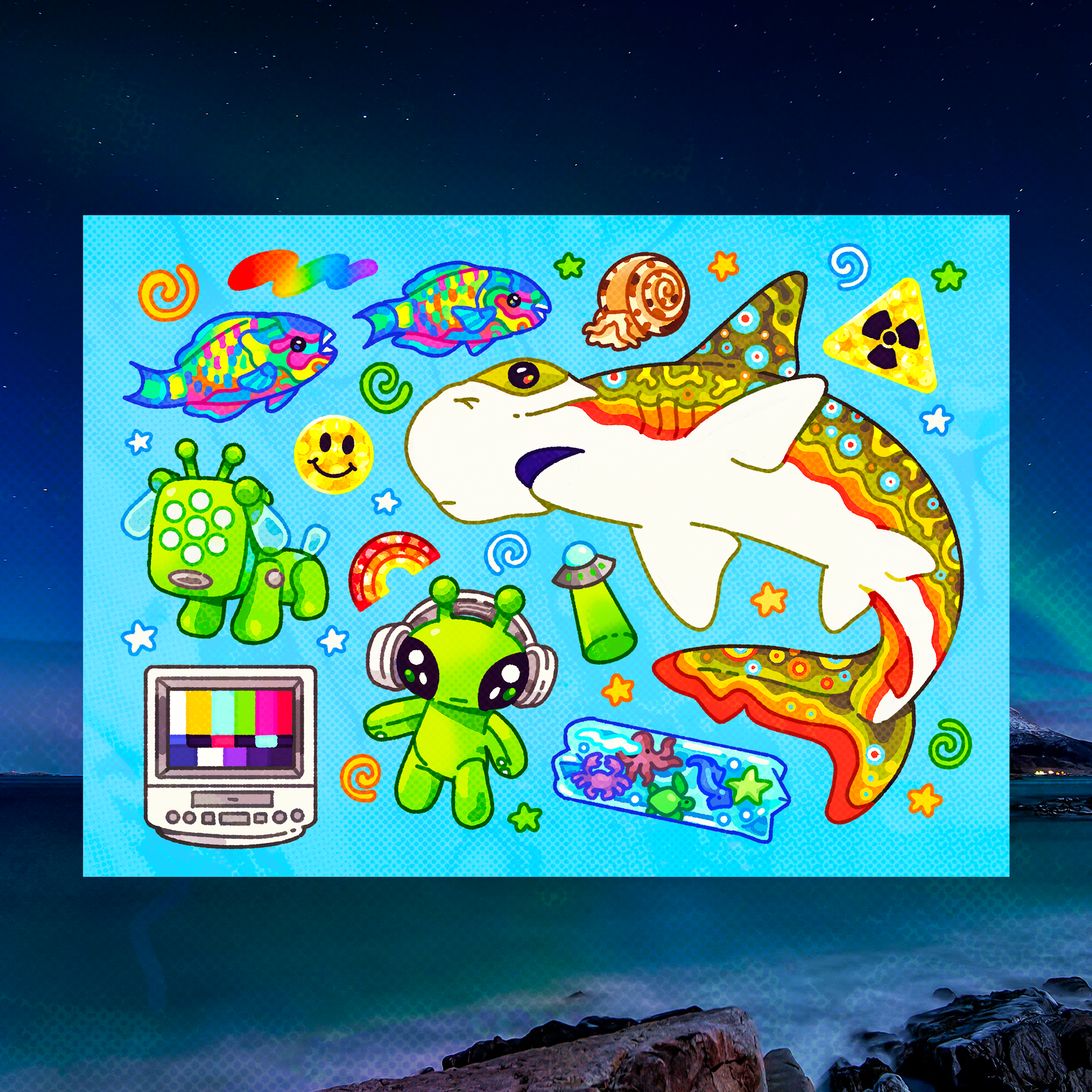 August Bonnethead Shark 5"x7" Fine Art Print
