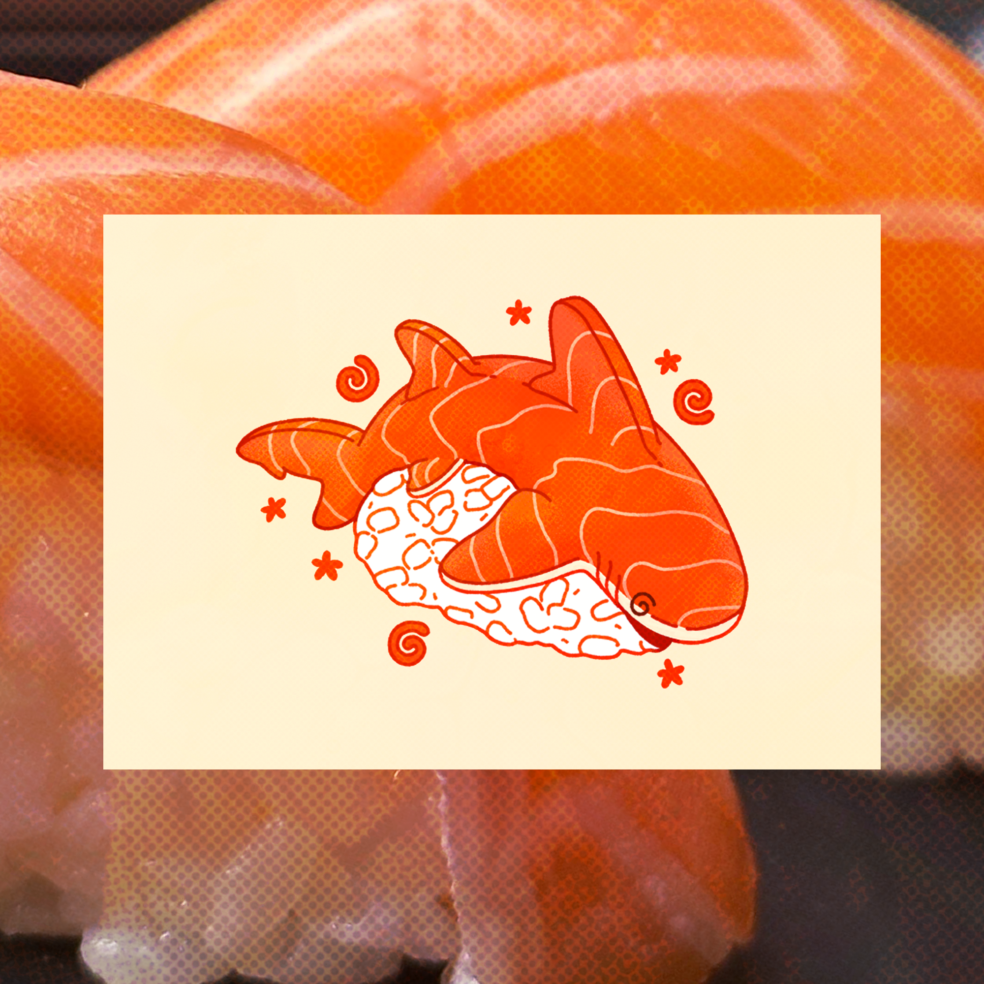 Sushi Shark 5"x7" Fine Art Print
