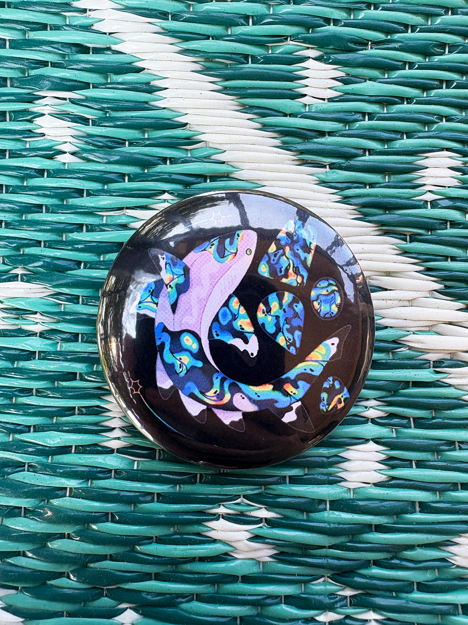 Labradorite Blacktip Reef Shark Button