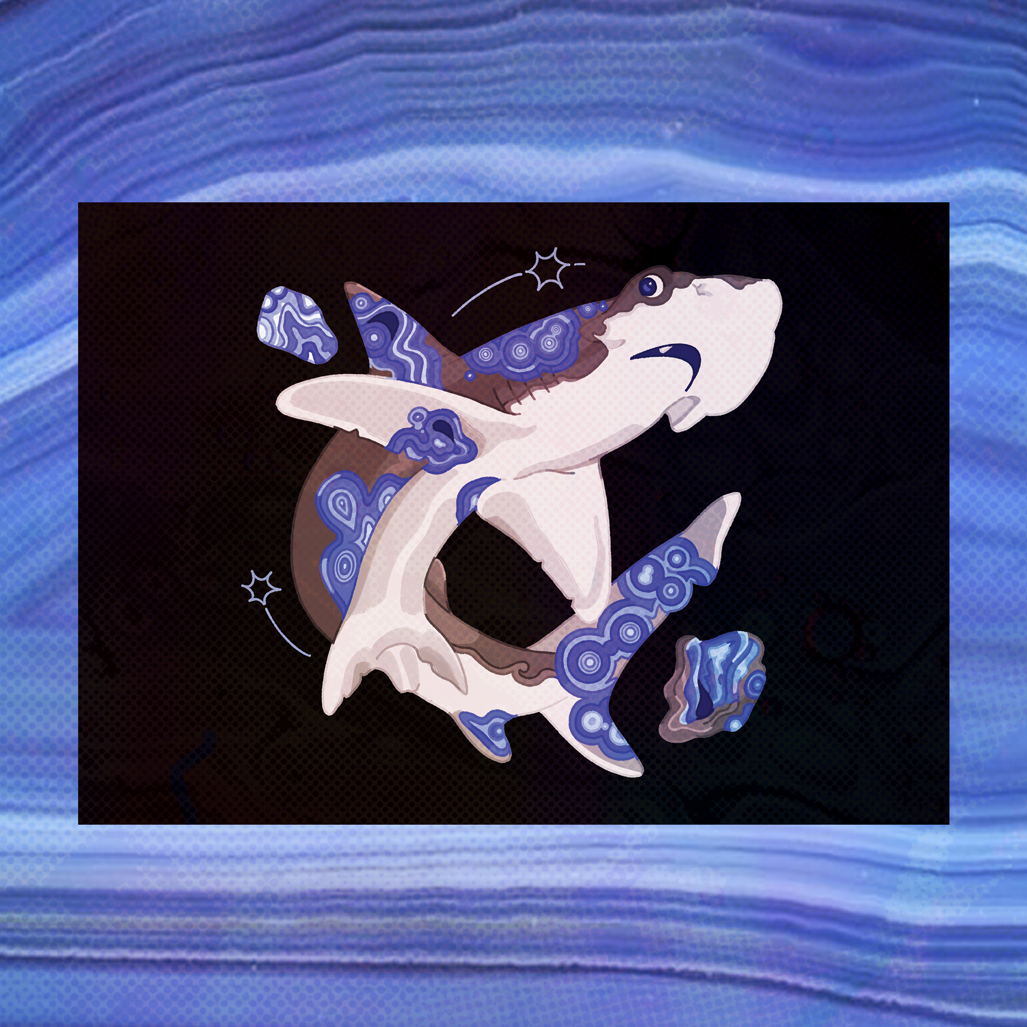 6 Crystal Shark Fine Art Print Bundle