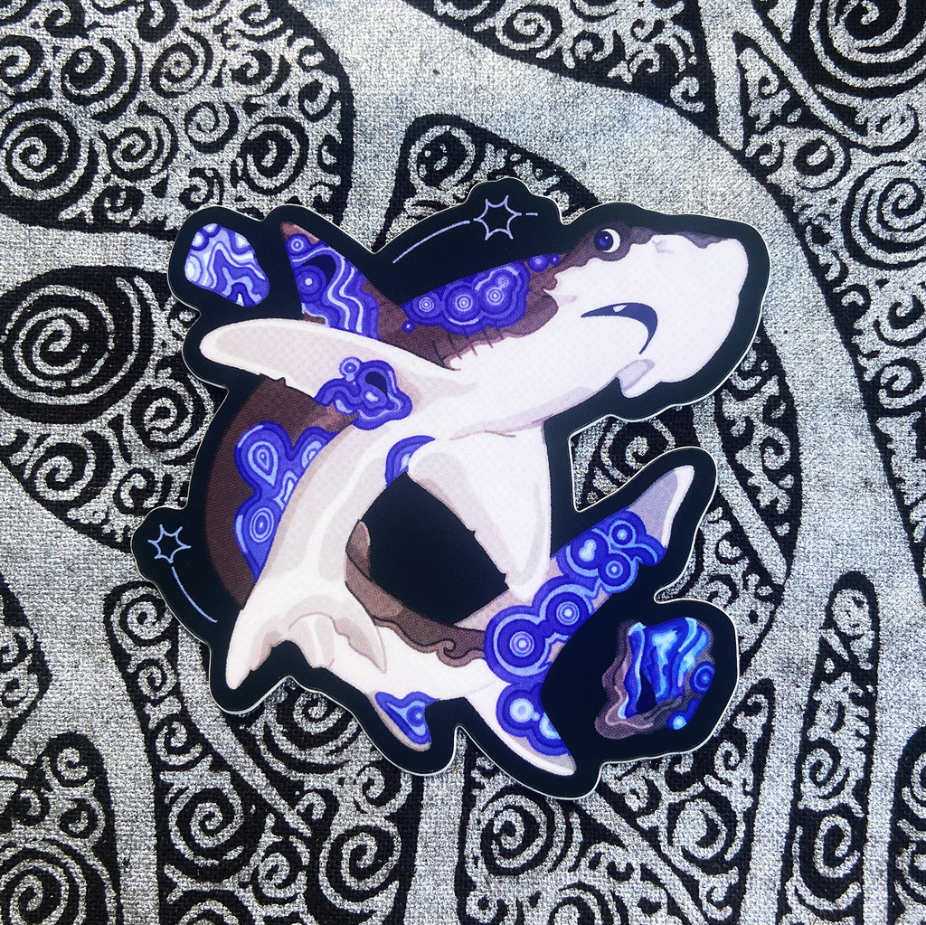 Blue Lace Agate Bonnethead Shark Sticker
