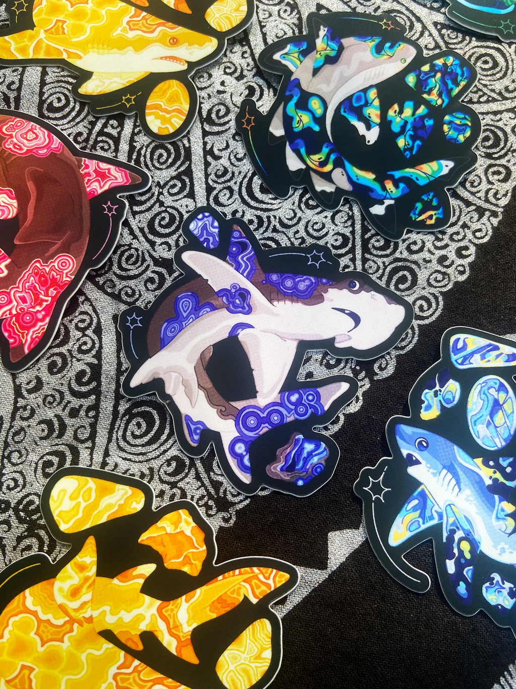 Blue Lace Agate Bonnethead Shark Sticker