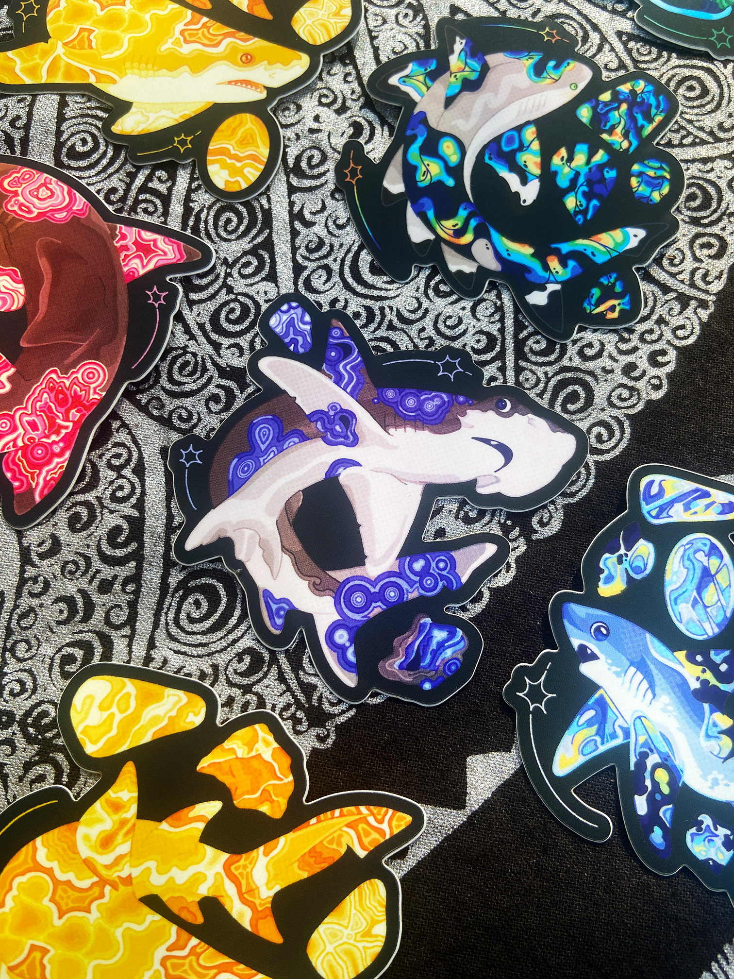 Blue Lace Agate Bonnethead Shark Sticker