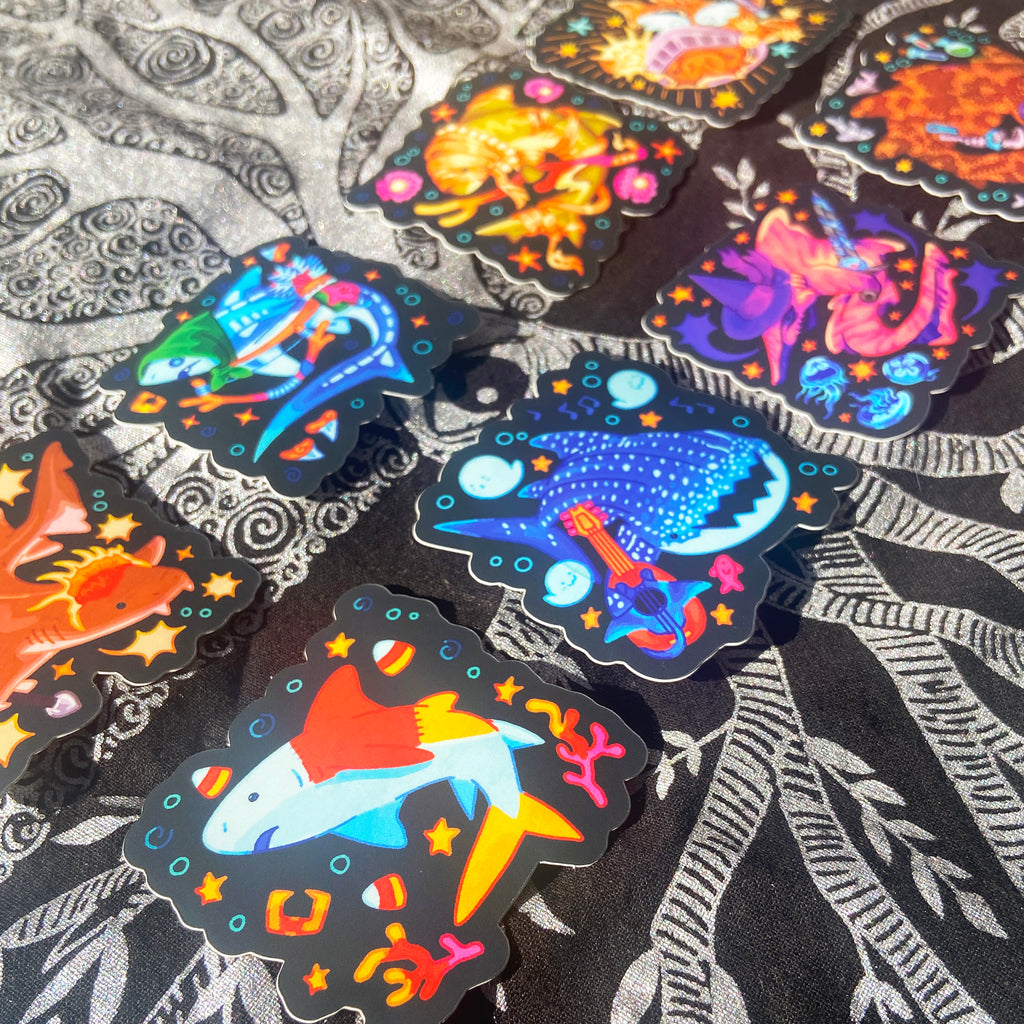 8 Silly Shark Sticker Bundle