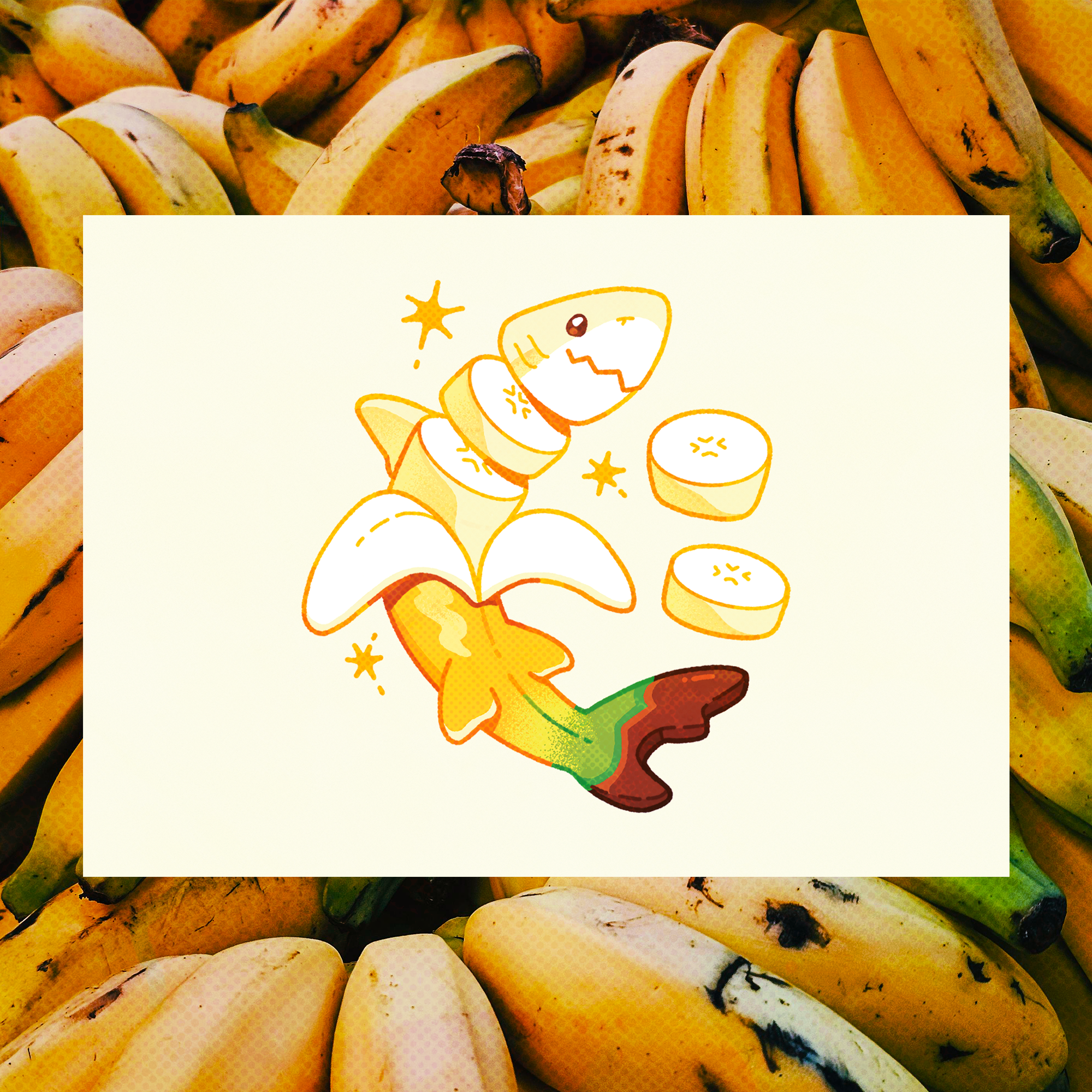 Banana Shark 5"x7" Fine Art Print