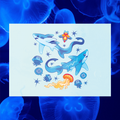 Jellyfish and Thresher Sharks 5"x7" Fine Art Print