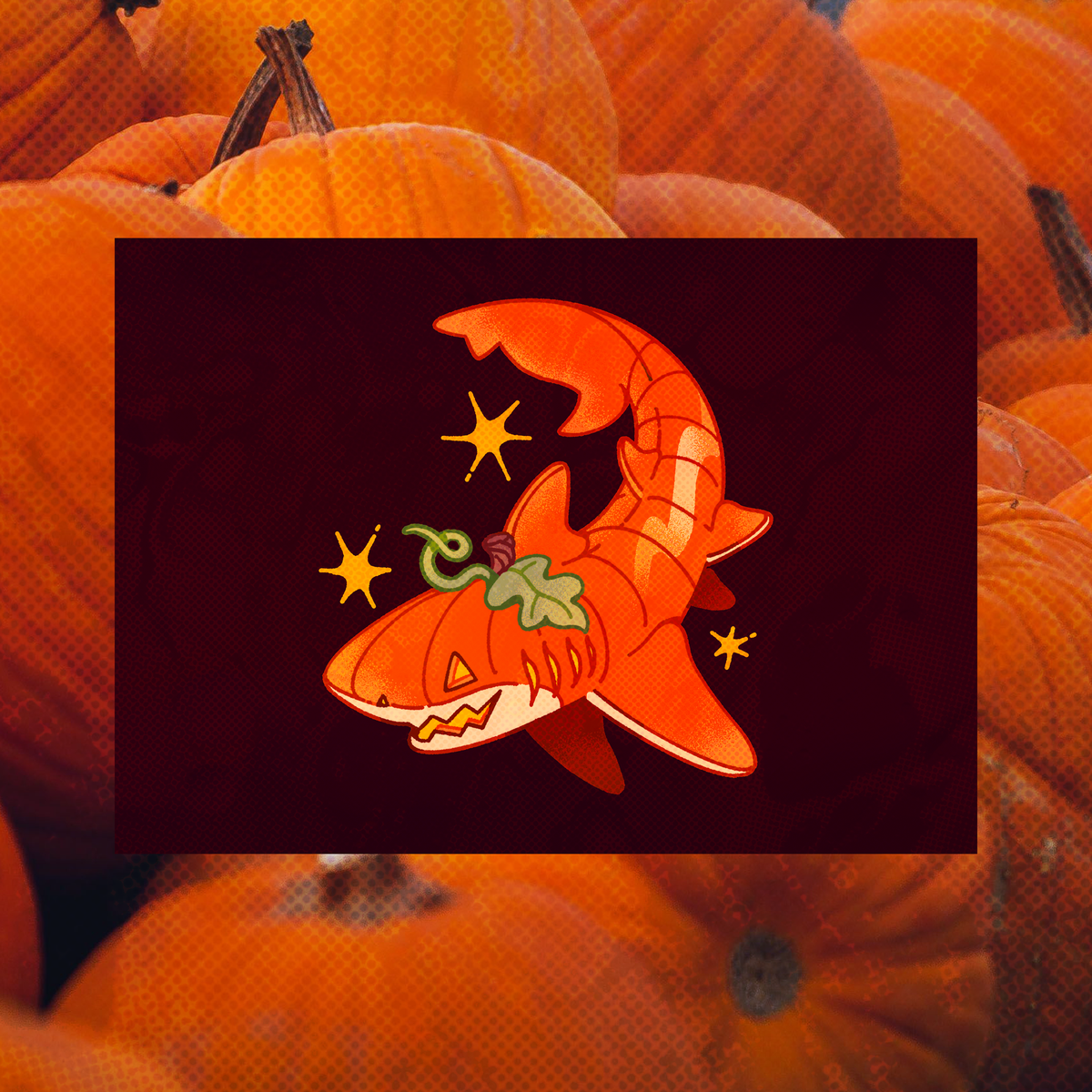 Jack-O-Lantern Shark 5"x7" Fine Art Print