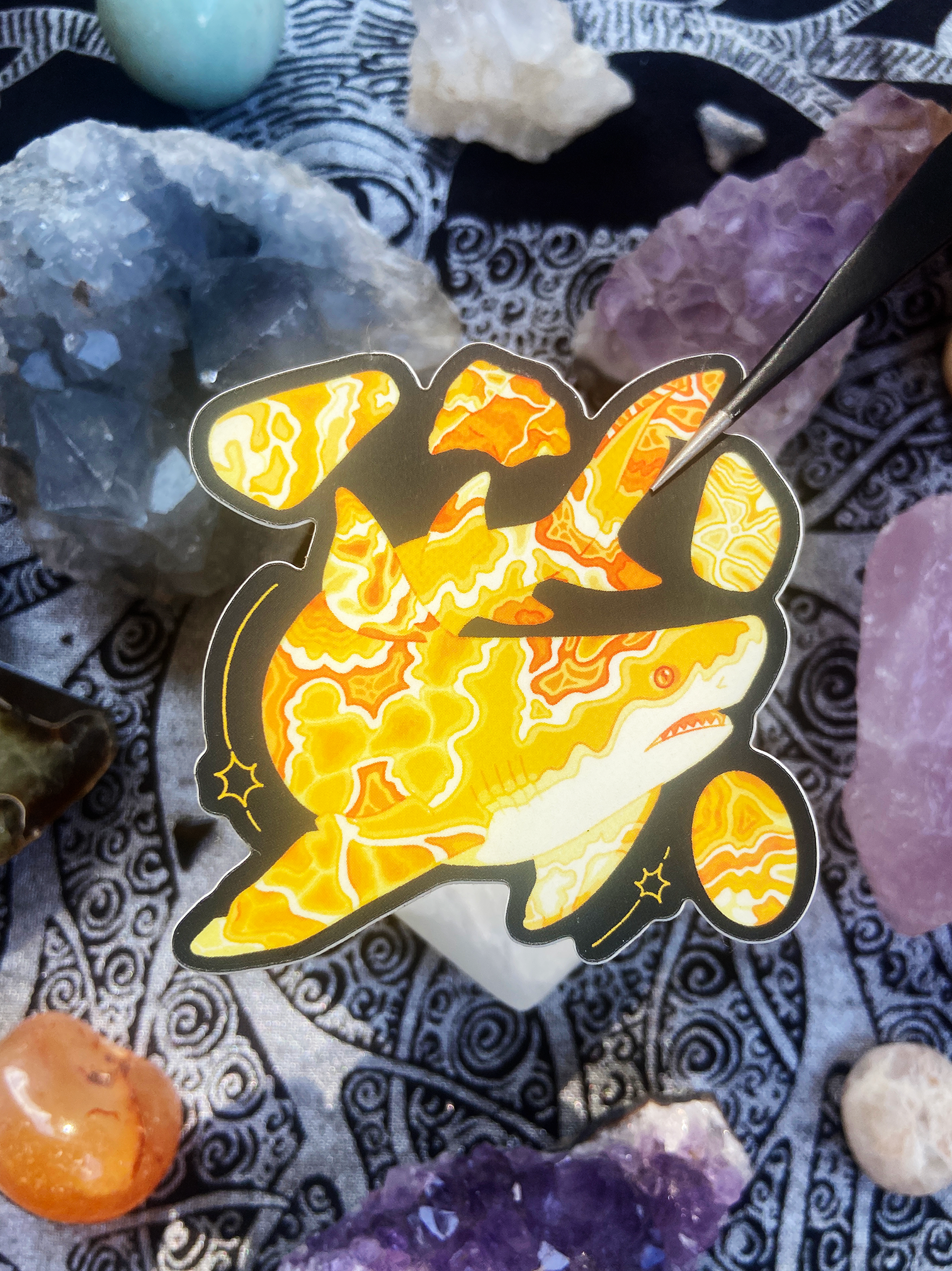 Honey Calcite Lemon Shark Sticker