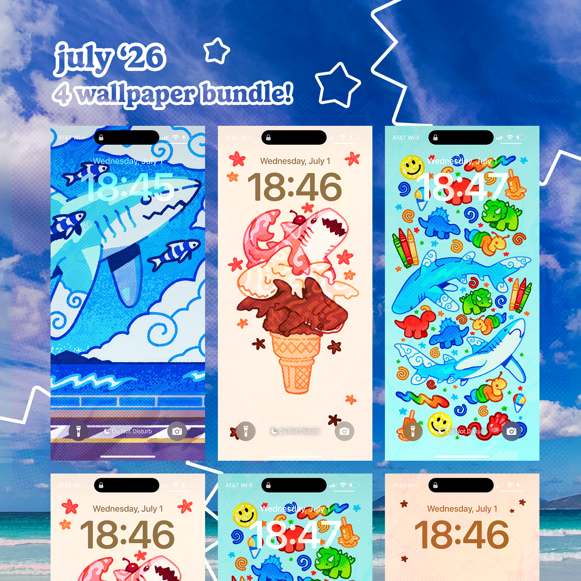 July '26 Phone Wallpaper Bundle