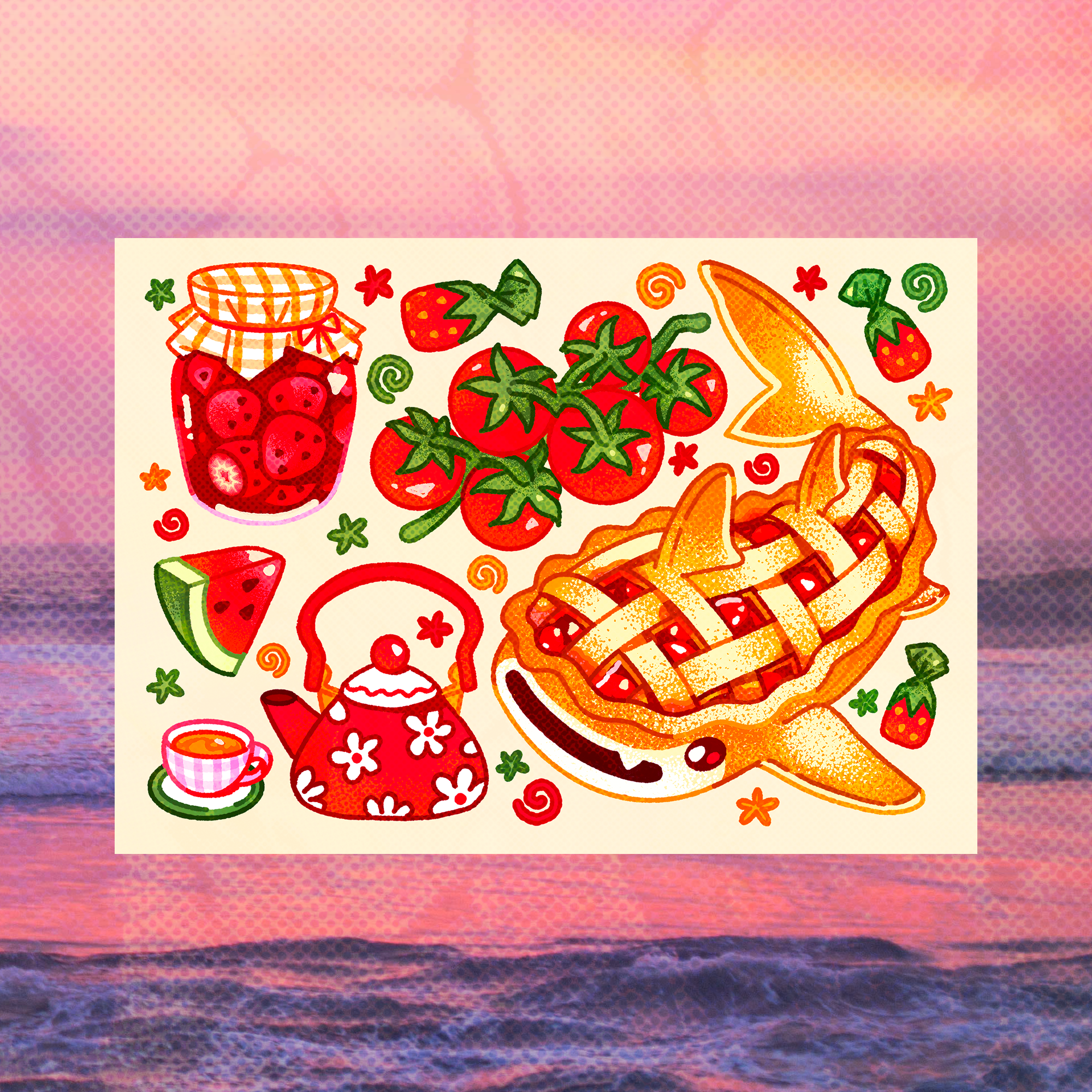 Cherry Pie Whale Shark 5"x7" Fine Art Print