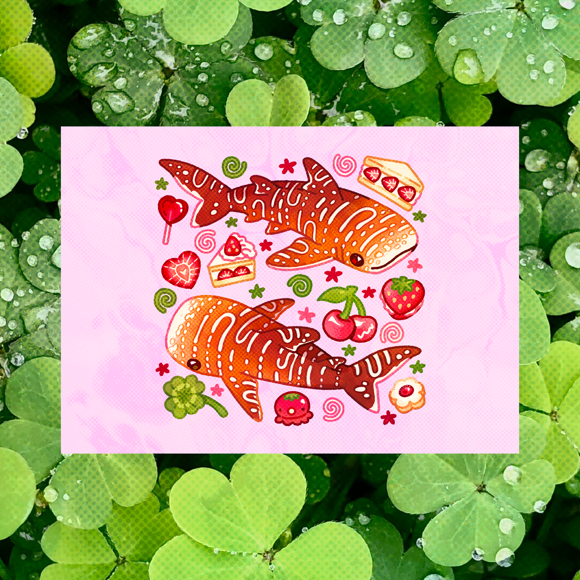 Fawn Whale Sharks 5"x7" Fine Art Print