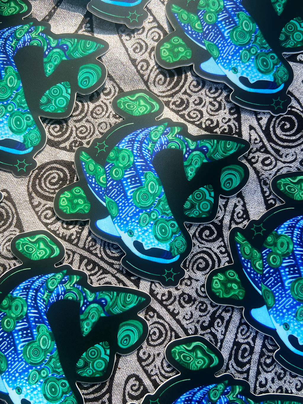Malachite Whale Shark Sticker