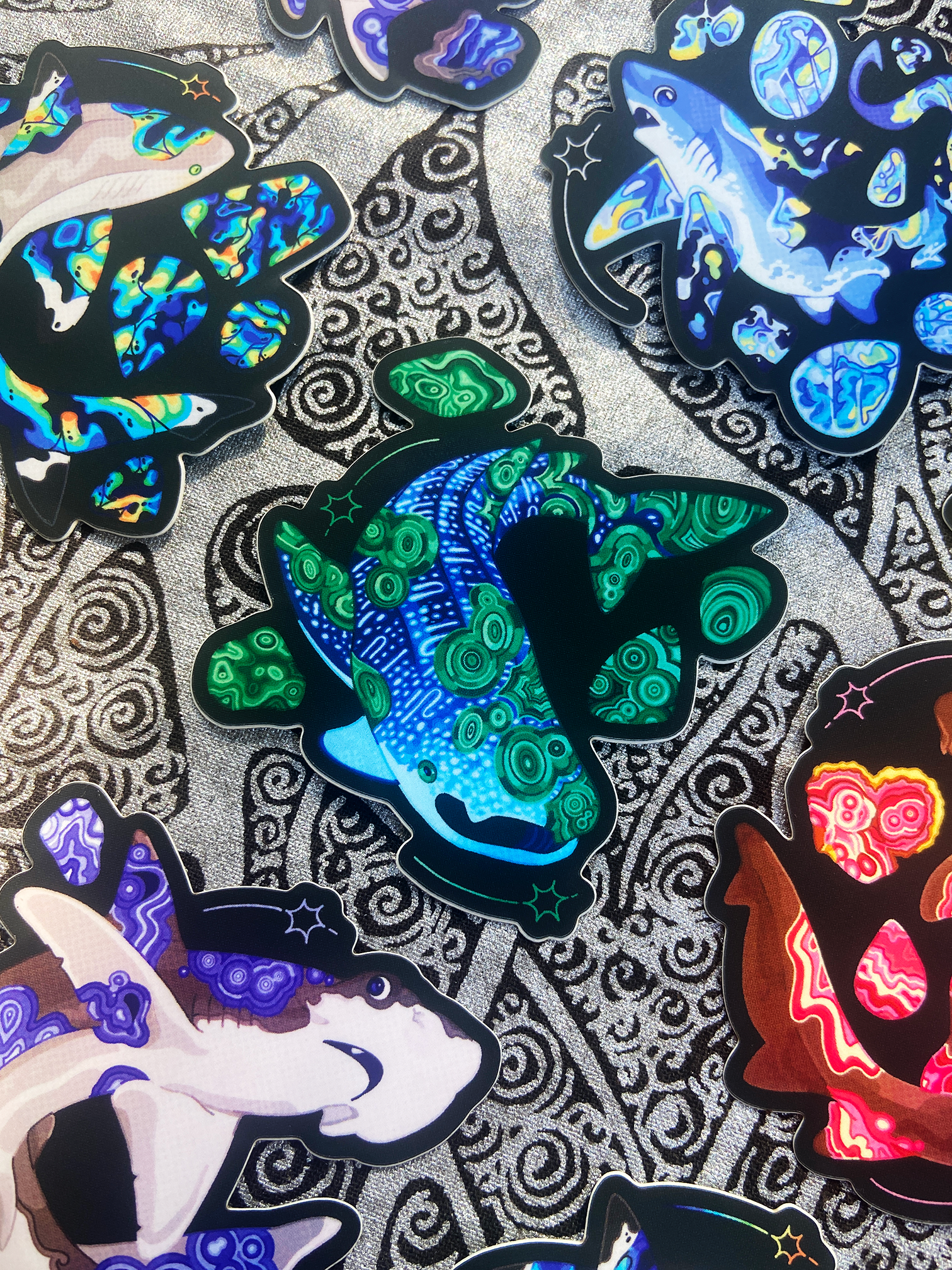 Malachite Whale Shark Sticker