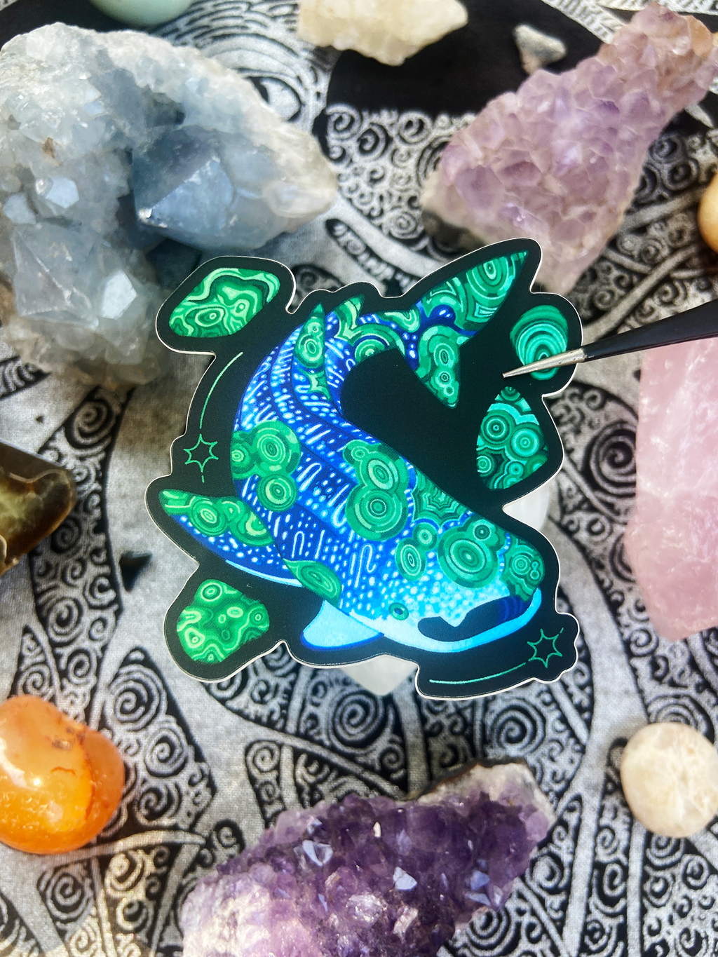 Malachite Whale Shark Sticker