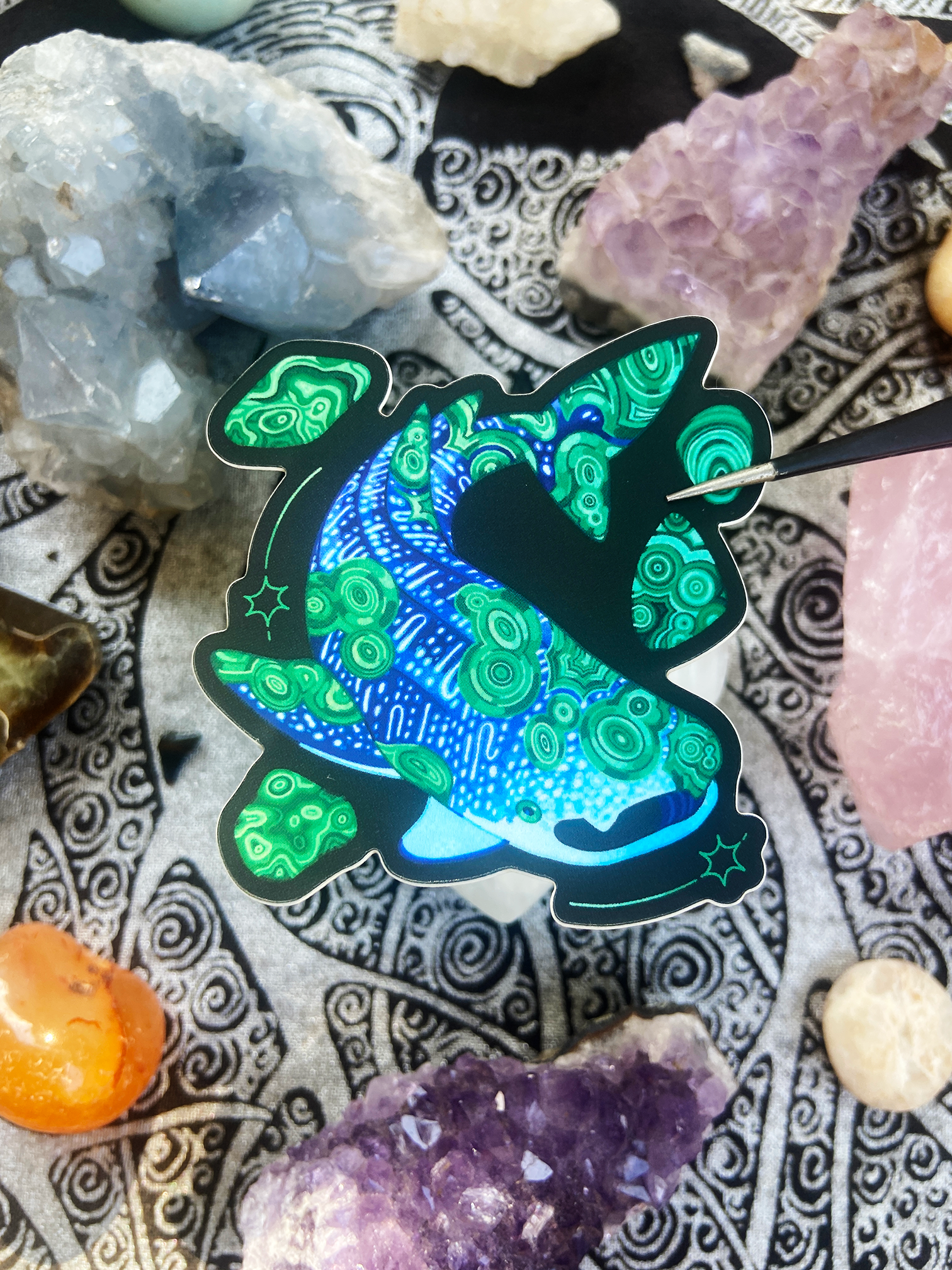 Malachite Whale Shark Sticker