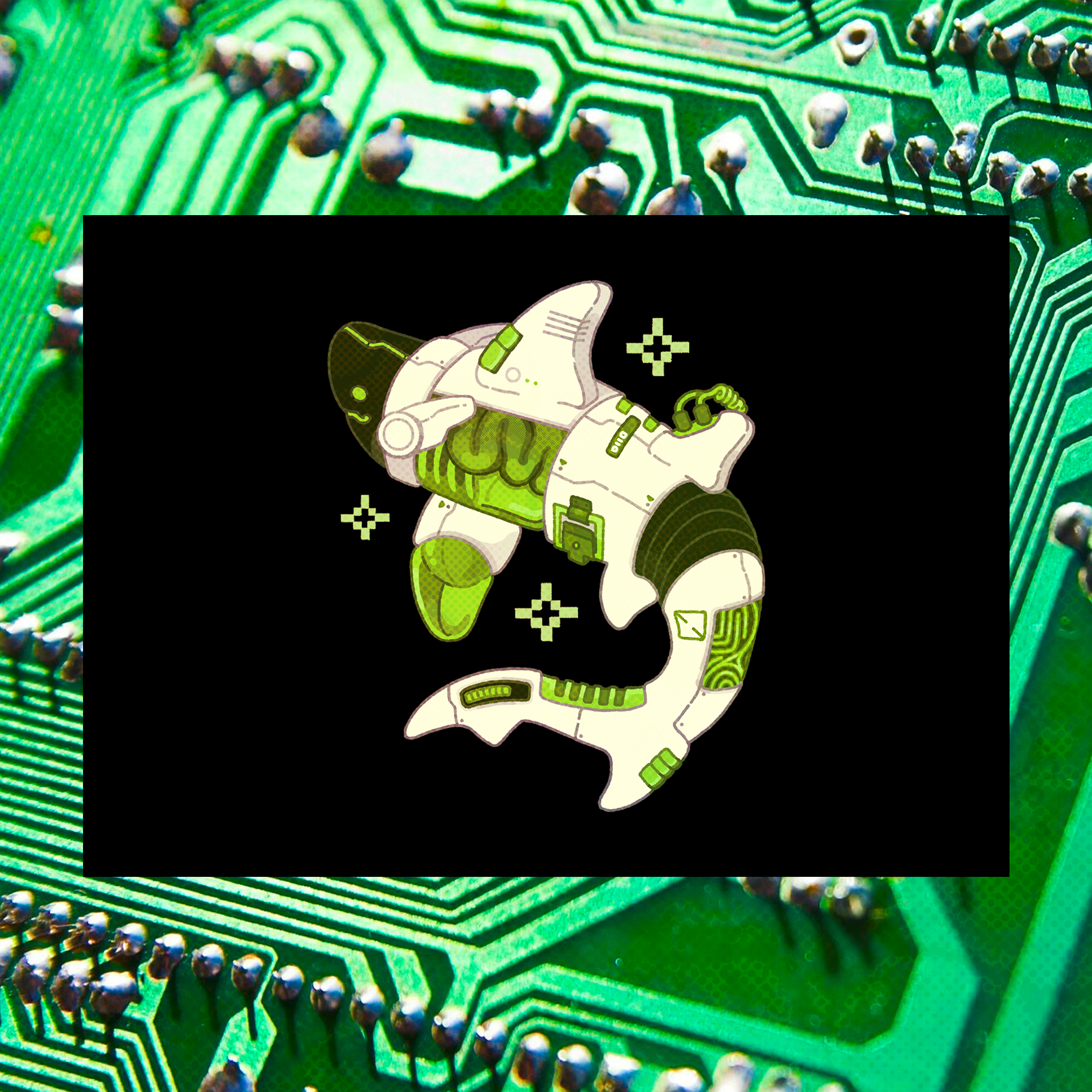 Cassette Futurism Shark 5"x7" Fine Art Print