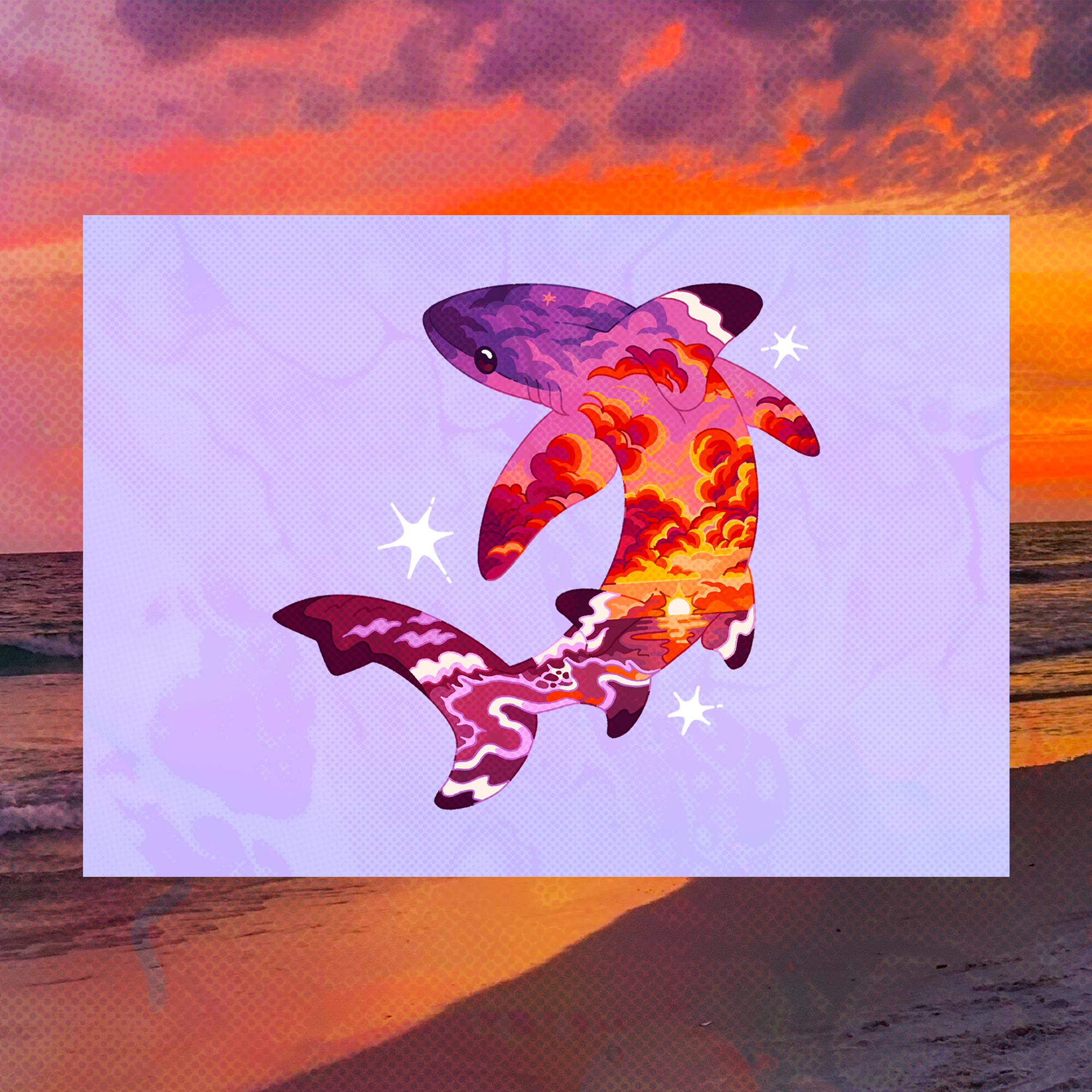 Sunset Shark 5"x7" Fine Art Print