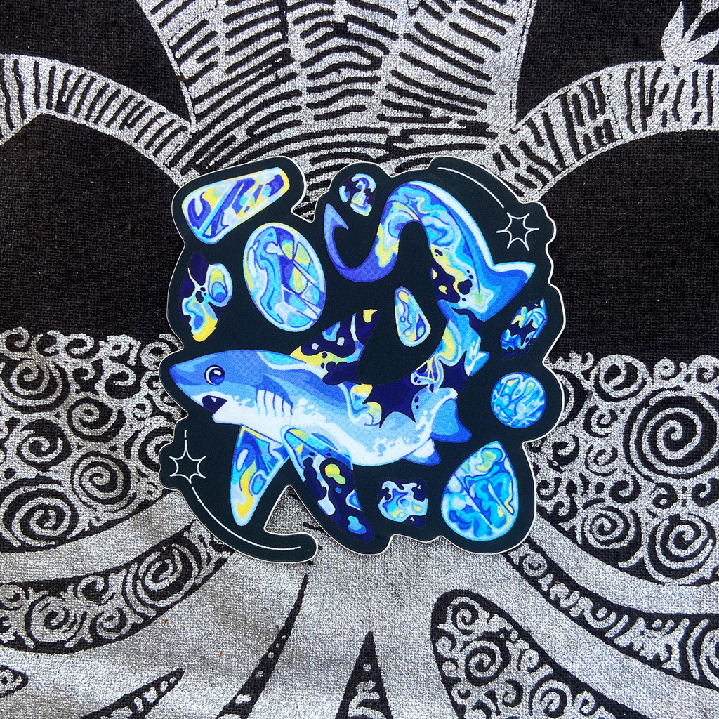 6 Crystal Shark Sticker Bundle