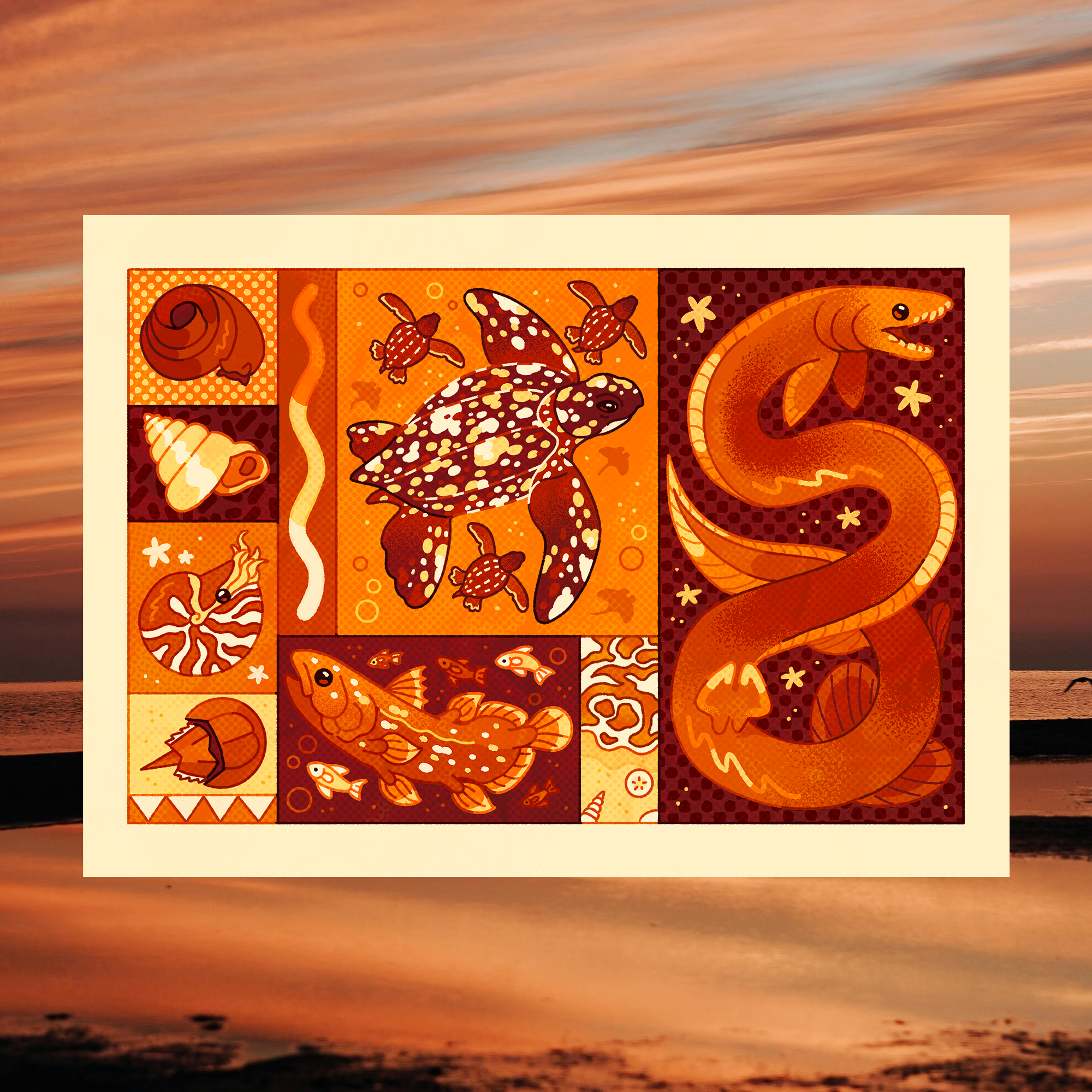 October Frilled Shark 5"x7" Fine Art Print
