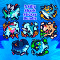 7 Silly Shark Sticker Bundle