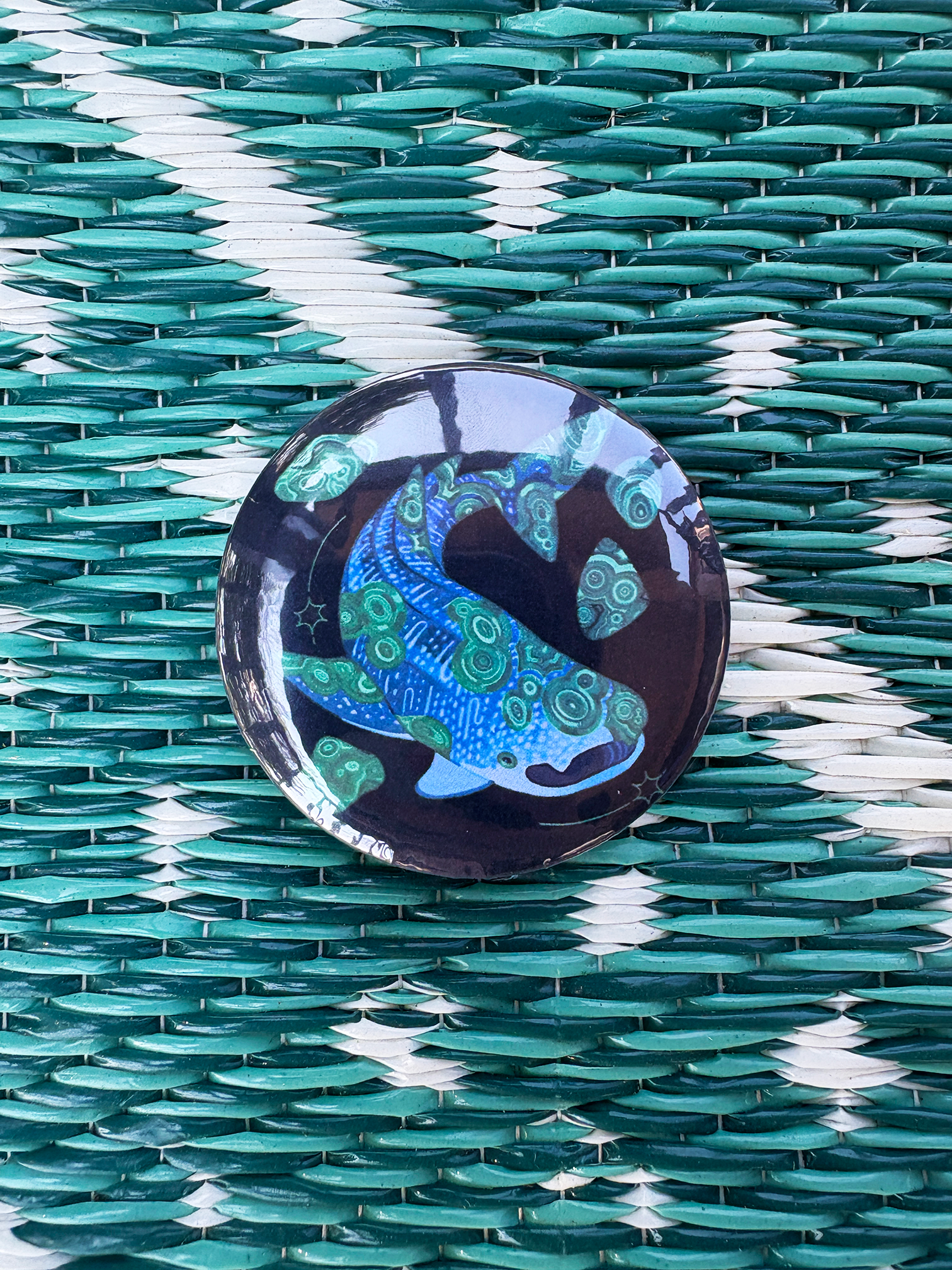 Malachite Whale Shark Button