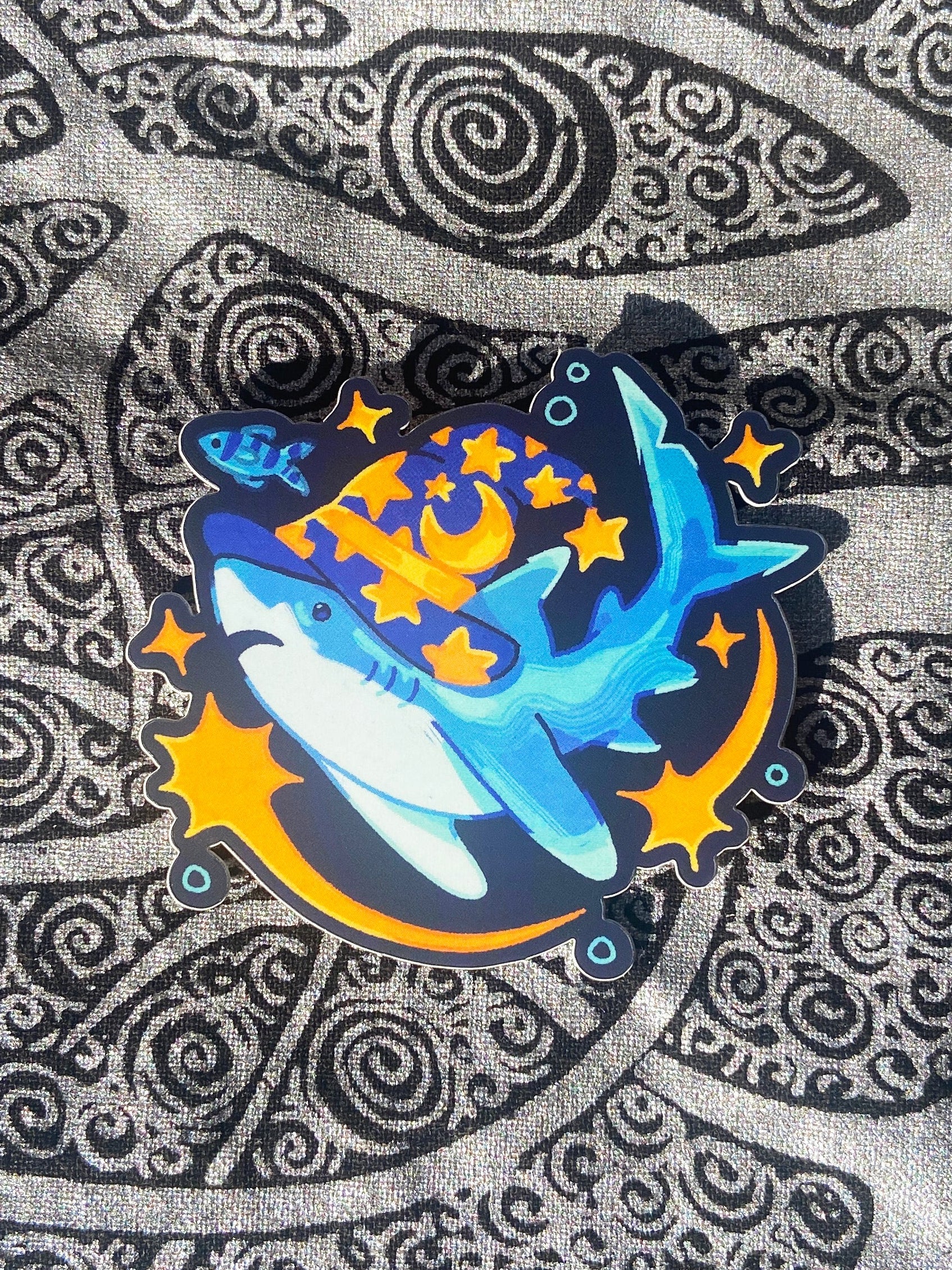 Blue Shark Wizard Sticker